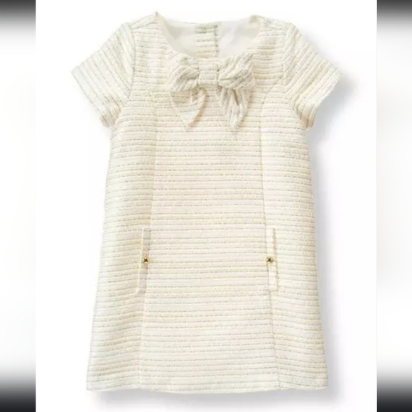 Janie and Jack Boucle Dress in Gold Stripe Size 12-18 months Holiday
